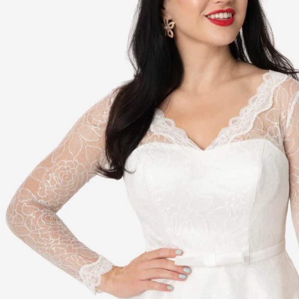 Unique Vintage Wedding Dress - tea length